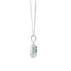 Dije con cadena en oro blanco de 14K con diamante de 0.14CT y esmeralda de 0.62CT