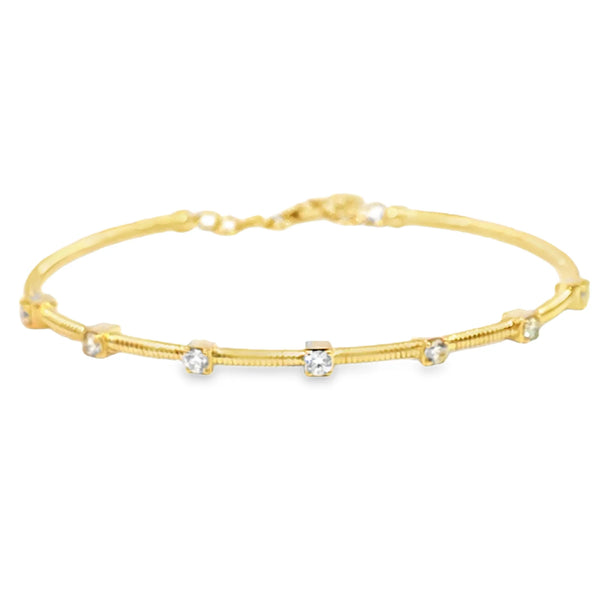 Brazalete en oro amarillo de 14K con diamante de 0.52CT