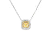 Dije con cadena en oro blanco de 18K con diamante de 0.41CT y piedra FY de 0.57CT