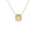 Dije con cadena en oro blanco de 18K con diamante de 0.41CT y piedra FY de 0.57CT