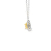Dije con cadena en oro blanco de 18K con diamante de 0.41CT y piedra FY de 0.57CT