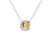 Dije con cadena en oro blanco de 18K con diamante de 0.41CT y piedra FY de 0.57CT