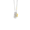 Dije con cadena en oro blanco de 18K con diamante de 0.41CT y piedra FY de 0.57CT