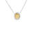 Dije con cadena en oro blanco de 14K con diamante de 0.38CT y piedra FY de 0.50CT