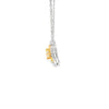 Dije con cadena en oro blanco de 14K con diamante de 0.38CT y piedra FY de 0.50CT