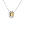 Dije con cadena en oro blanco de 14K con diamante de 0.38CT y piedra FY de 0.50CT