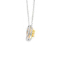 Dije con cadena en oro blanco de 14K con diamante de 0.38CT y piedra FY de 0.50CT
