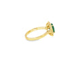Anillo dama en oro amarillo de 18K con diamante de 0.38CT y esmeralda de 1.10CT