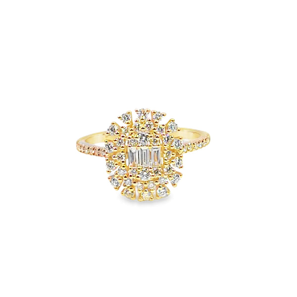 Anillo de dama en oro de 14K OA con diamante de 0.64 ct
