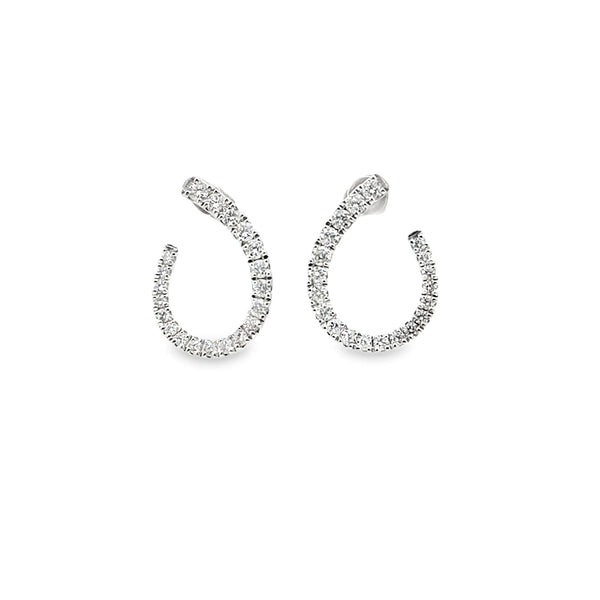 Aretes en oro de 14K OB con diamantes de 1.00 ct