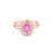 Anillo de dama en oro de 14K con diamante de 0.62 ct y zafiro rosa de 0.75 ct