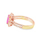 Anillo de dama en oro de 14K con diamante de 0.62 ct y zafiro rosa de 0.75 ct