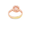 Anillo de dama en oro de 14K con diamante de 0.62 ct y zafiro rosa de 0.75 ct