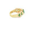 Anillo de dama en oro de 14K OA con diamante de 0.74 ct y esmeralda de 1.37 ct