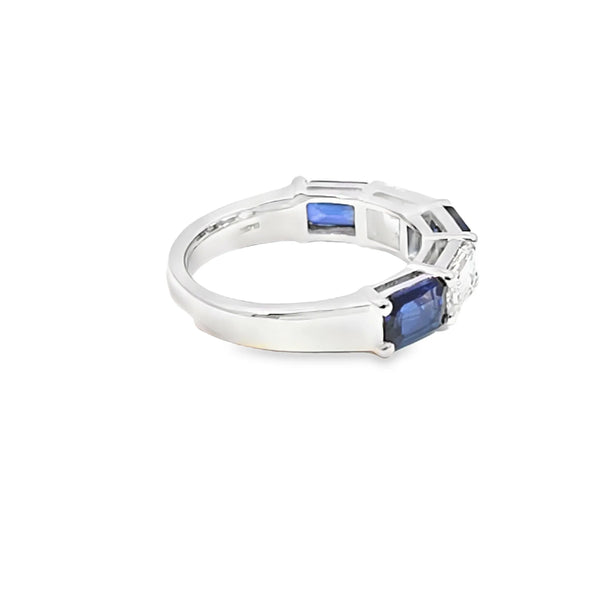 Anillo de dama en oro de 14K OB con diamante de 1.01 ct y zafiro de 1.38 ct