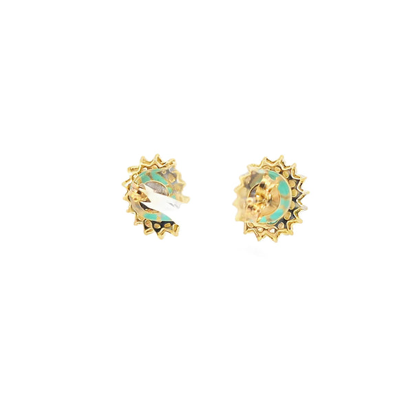 Aretes en oro de 14K OA con diamantes de 0.93 ct y esmeraldas de 4.95 ct