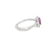 Anillo para dama en oro blanco de 14K con diamantes de 0.46 ct y zafiro rosa de 0.96 ct