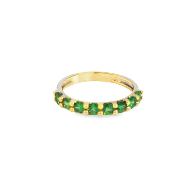 Churumbela en oro amarillo de 14K con garnet verde de 1.03 ct