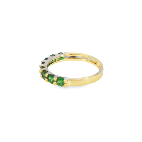 Churumbela en oro amarillo de 14K con garnet verde de 1.03 ct