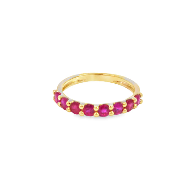 Churumbela en oro amarillo de 14K con rubís de 1.17 ct