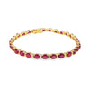 Brazalete en oro amarillo de 14K con diamantes de 0.31 ct y rubís de 10 ct
