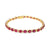 Brazalete en oro amarillo de 14K con diamantes de 0.31 ct y rubís de 10 ct