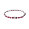 Brazalete en oro blanco de 14K con diamantes de 0.31 ct y rubís de 10 ct