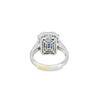 Anillo para dama en oro blanco de 14K con diamantes de 1.01 ct y zafiro de 1.92 ct