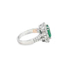 Anillo para dama en oro blanco de 14K con diamantes de 1.01 ct y esmeralda de 1.88 ct