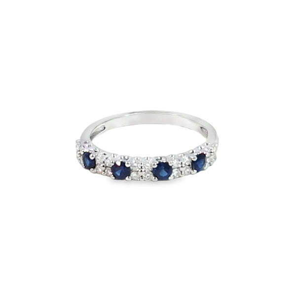 Churumbela en oro blanco de 14K con diamantes de 0.29 ct y zafiros de 0.46 ct