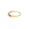 Churumbela en oro amarillo de 14K con diamantes de 0.29 ct y rubís de 0.46 ct