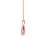 Dije con cadena en oro amarillo de 14K con diamantes de 0.17 ct y zafiro rosa de 1.28 ct