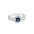 Anillo para dama en oro blanco de 14K con diamantes de 0.78 ct y zafiro de 0.66 ct