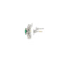 Aretes en oro blanco de 14K con diamantes de 1.23 ct y esmeralda de 1.29 ct