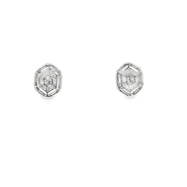 Aretes en oro blanco de 14K con diamantes de 1.23 ct y esmeralda de 1.29 ct