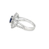 Anillo para dama en oro blanco de 14K con diamantes de 1.06 ct y zafiro de 1.14 ct