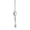 Dije con cadena en oro blanco de 14K con diamantes de 1.07 ct y zafiro de 2.18 ct