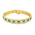 Brazalete en oro amarillo de 14K con diamantes de 4.01 ct y esmeraldas de 5.15 ct