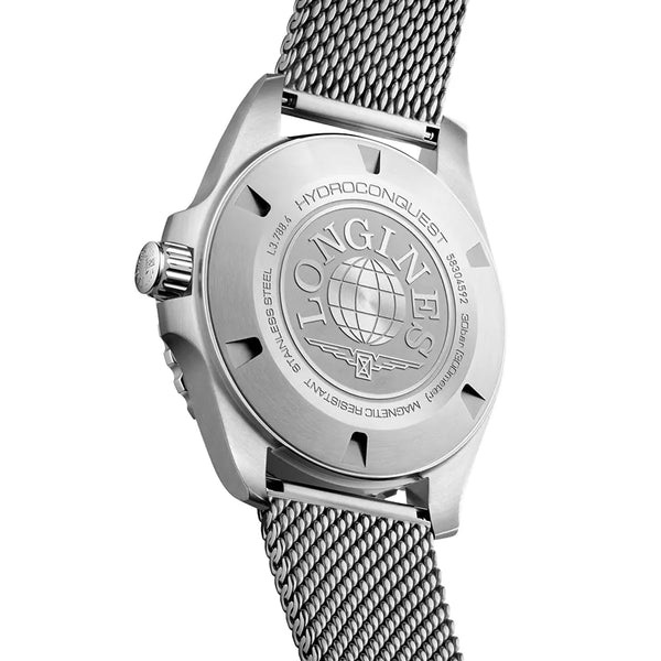 Reloj Longines HydroConquest de acero automático de 42 mm con correa mesh negra