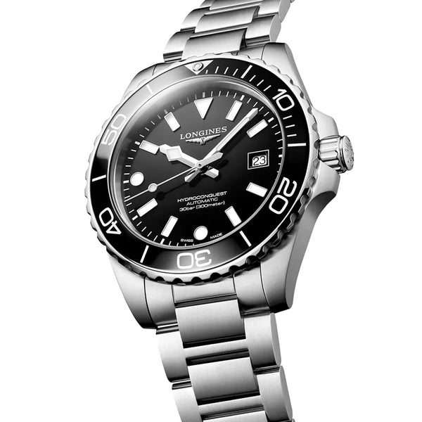 Reloj Longines HydroConquest de acero automático de 42 mm en negro