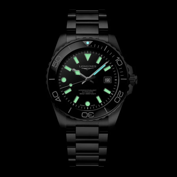 Reloj Longines HydroConquest de acero automático de 42 mm en negro