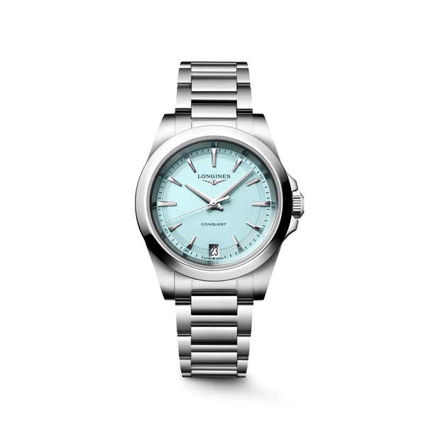 Reloj Longines Conquest de acero cuarzo de 34 mm en azul