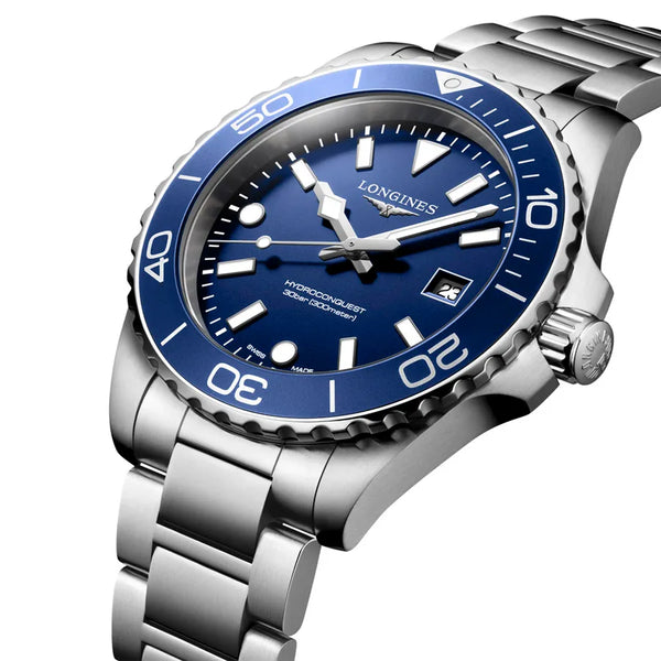 Reloj Longines HydroConquest de acero cuarzo de 42 mm en azul