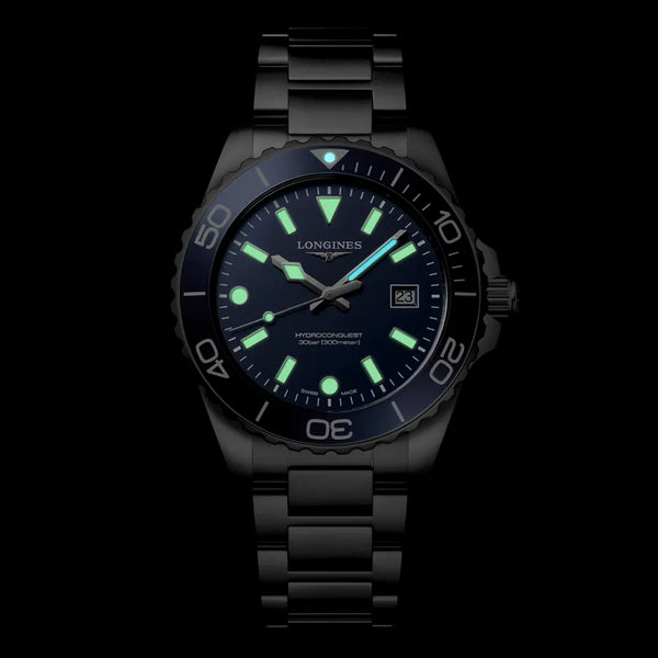 Reloj Longines HydroConquest de acero cuarzo de 42 mm en azul