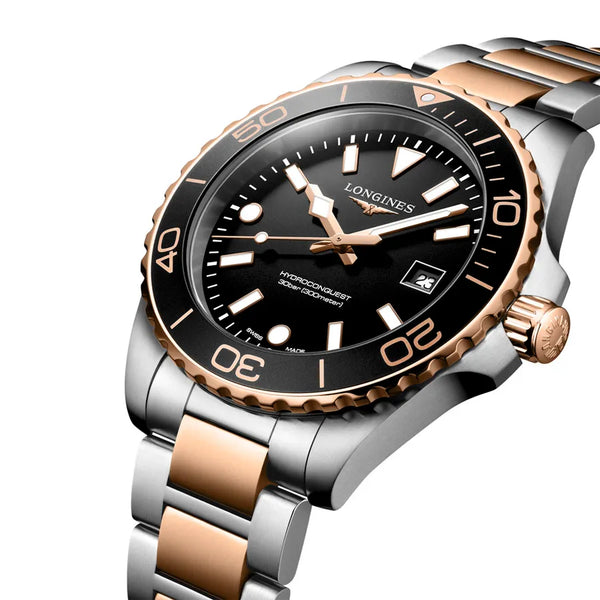 Reloj Longines HydroConquest bicolor cuarzo de 42 mm en negro