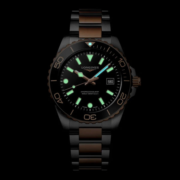 Reloj Longines HydroConquest bicolor cuarzo de 42 mm en negro