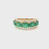 Anillo para Dama en 14K en Oro Amarillo con .70CT en Diamantes y 3.21CT en Esmeraldas