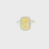 Anillo de Compromiso en 14K en Oro Blanco con 4.03CT Diamante Cushion calidad Y SI1