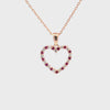Dije con cadena en oro rosa de 14K con rubí forma de corazón de 0.13 ct