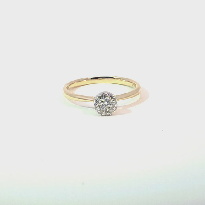 Anillo Solitario en Oro Amarillo de 14K con Brillante de ct